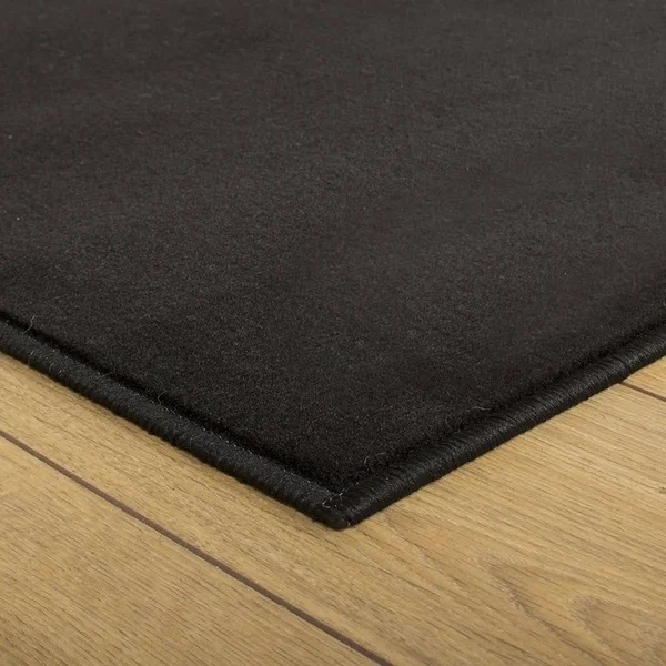 runrug USA Plain Black Hallway Carpet Rug Runner Length: 7 foot, Width