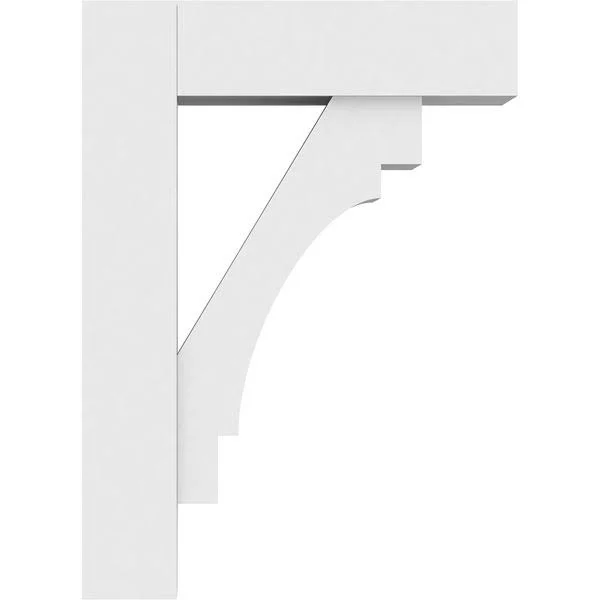 Ekena Millwork BKTP05X16X22MRC05 Standard Merced Architectural Grade PVC Bracket with Block Ends - 5 x 16 x 22 in.