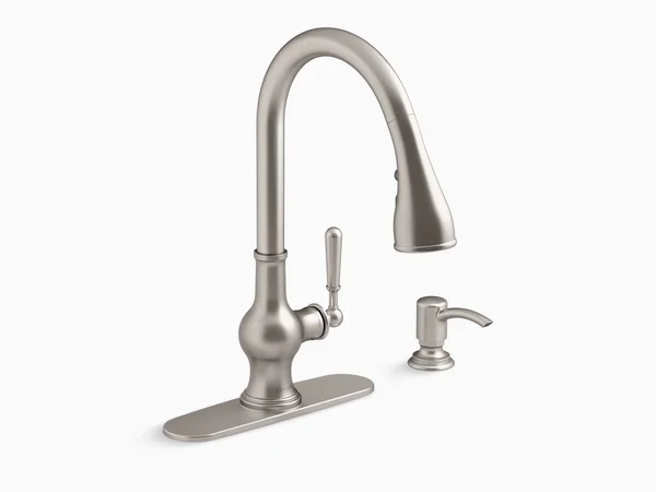 Kohler R24214-SD-VS Capilano Pull-Down Single-Handle Kitchen Faucet with Soap/Lotion Dispenser - Vibrant Stainless