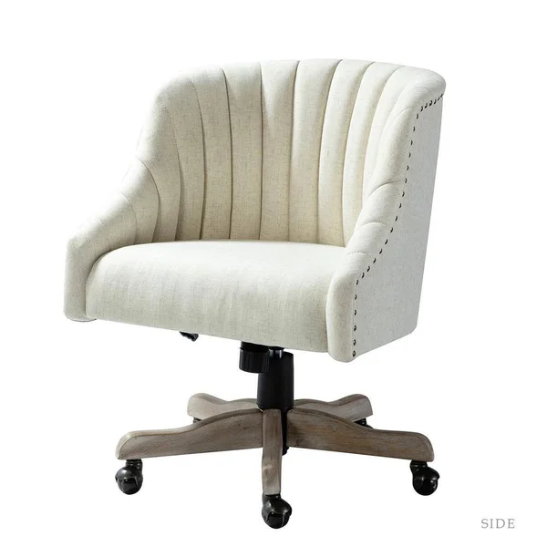 Jayden Creation Abeline Linen Swivel Task Chair with Tufted Back