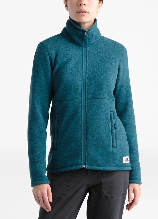The North Face Women & S Crescent Full Zip Jacket - Blue Coral Black Heather