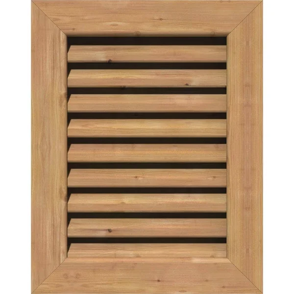 Ekena Millwork GVWVE24X3001SFUWR 24x22W x 30x22H Vertical Gable Vent (29x22W x 35x22H Frame Size): Unfinished, Functional, Smoot