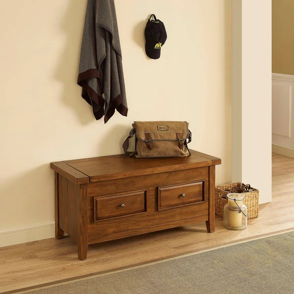 Crosley Furniture Storage Bench in Moroccan Pine