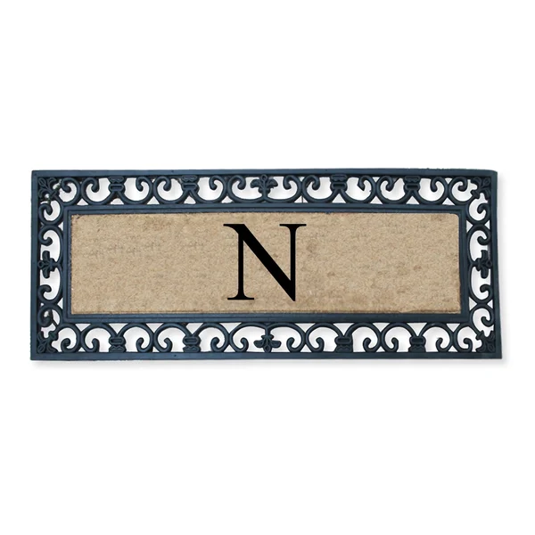 First Impression Myla Monogrammed Entry Doormat, Large Double Door
