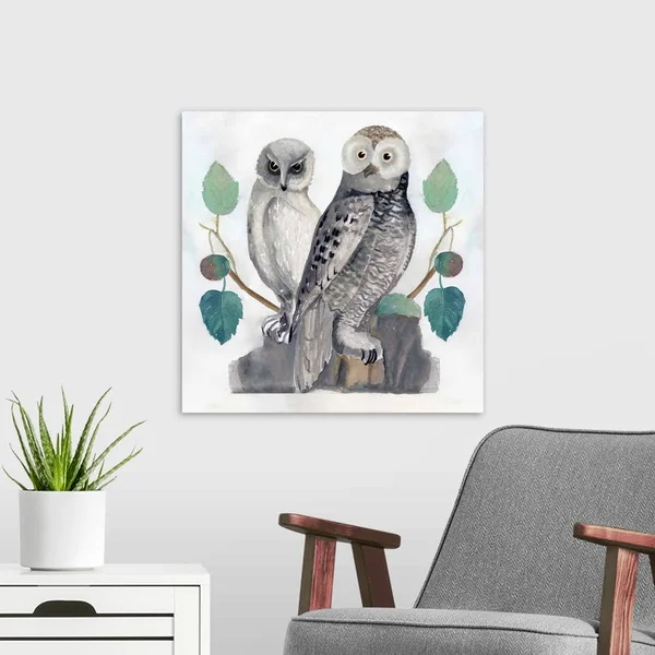 Traditional Owls I - Canvas Wall Art, 20x20, Great Big Canvas