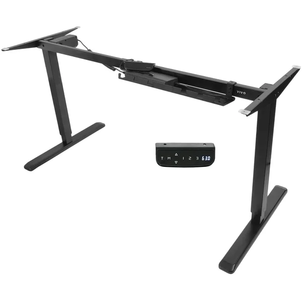 Vivo Black Electric Stand Up Desk Frame Workstation, Single Motor