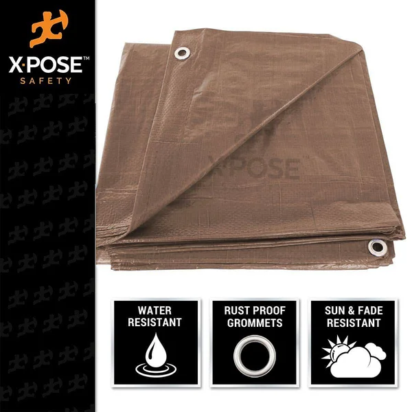 Brown Poly Tarps 10& x 20& - Case of 12