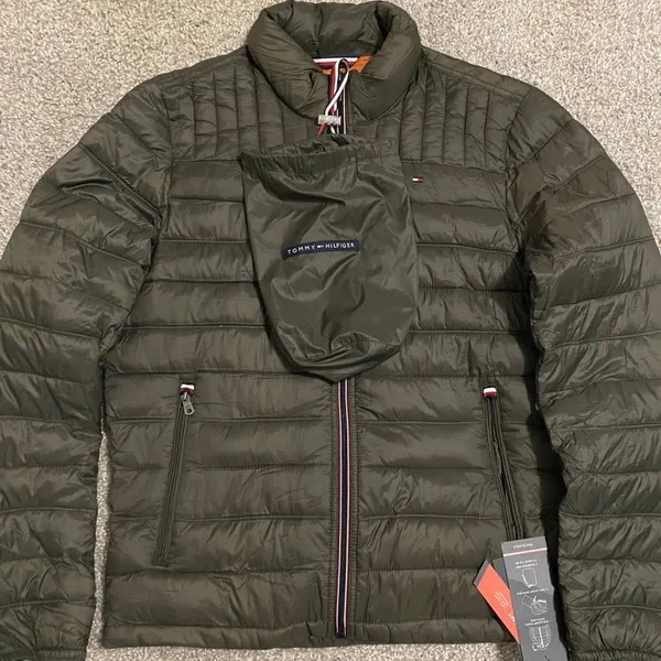Tommy Hilfiger Men's Packable Puffer Jacket - Olive - Size S