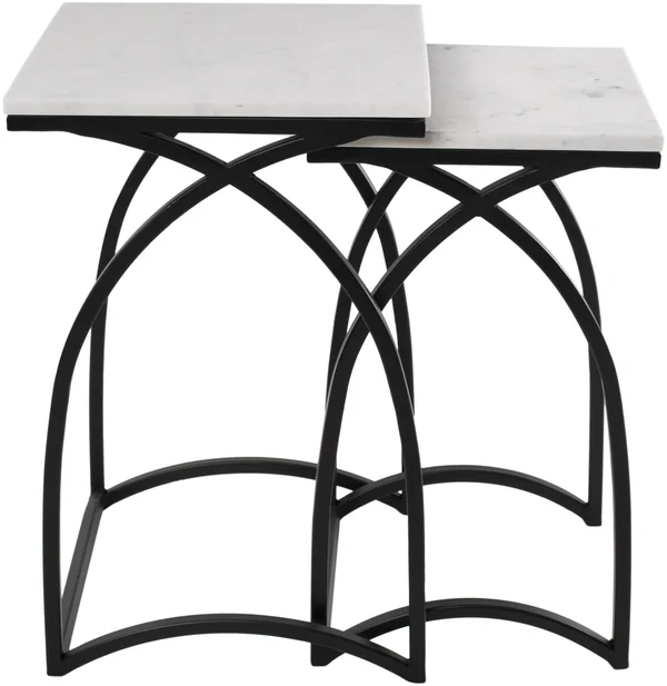 Handmade Home Modern BHS-0094383 Black White Marble Side Table
