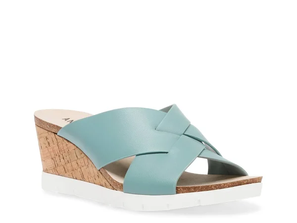 Anne Klein Lynzie Wedge Sandal - Women's - Light Blue - Wedge