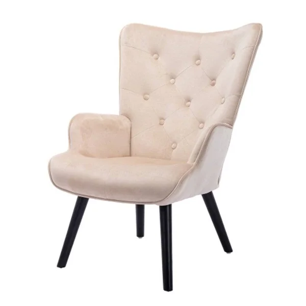 [Pre-Sale]Living Room Velvet Fabric Accent Chair/ Leisure Chair with Wood Feet - Navy Blue - 37.8" x 27.17" x 27.56"