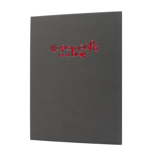 (Min 25) Single Pocket Quality Casebound Menu - 5½ x 8½, Charcoal Plush