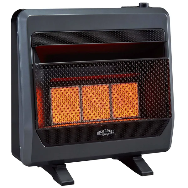 Bluegrass Living Propane GAS Vent Free Infrared GAS Space Heater with Blower and Base Feet - 28, 000 BTU