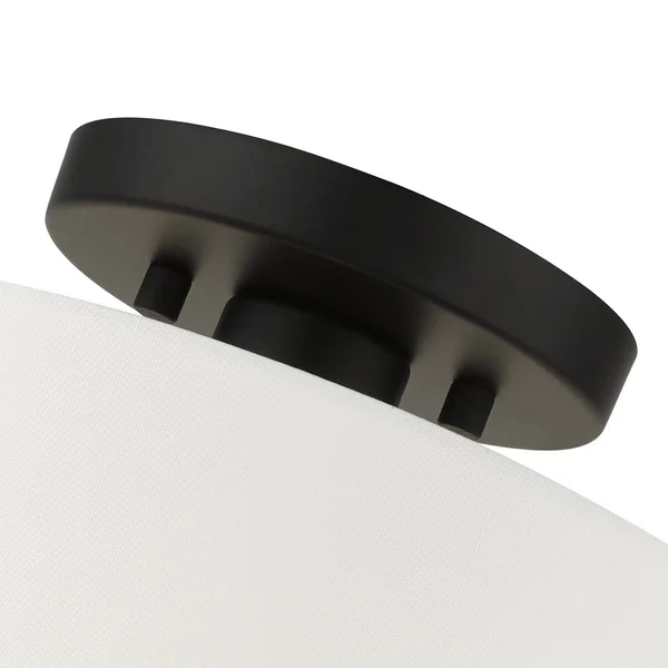 Livex Lighting Meridian 1 Light Black Semi Flush Mount 41095-04