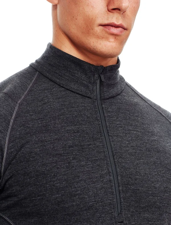 Icebreaker Men's Winter Zone LS Half Zip - Medium - Jet Heather, Black, Lunar