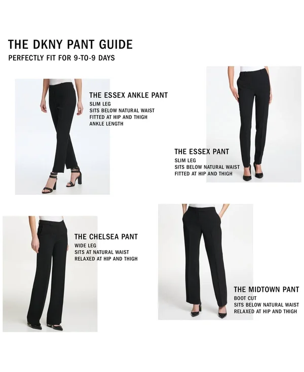 Dkny Essex Slim-Leg Pants - 8, Black