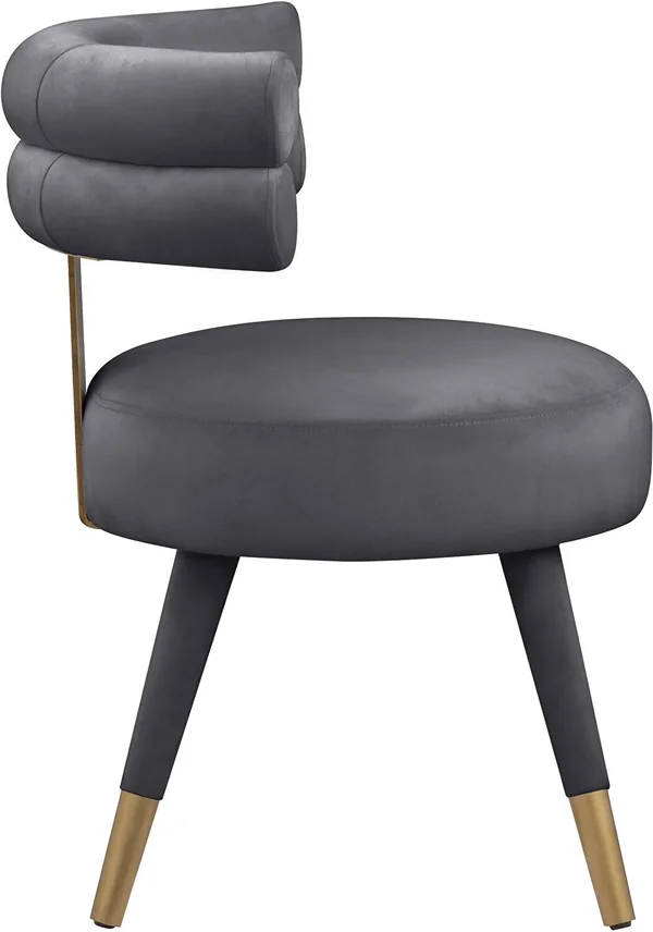 Meridian Furniture Fitzroy Grey Velvet Dining Chairs [Set of 2]