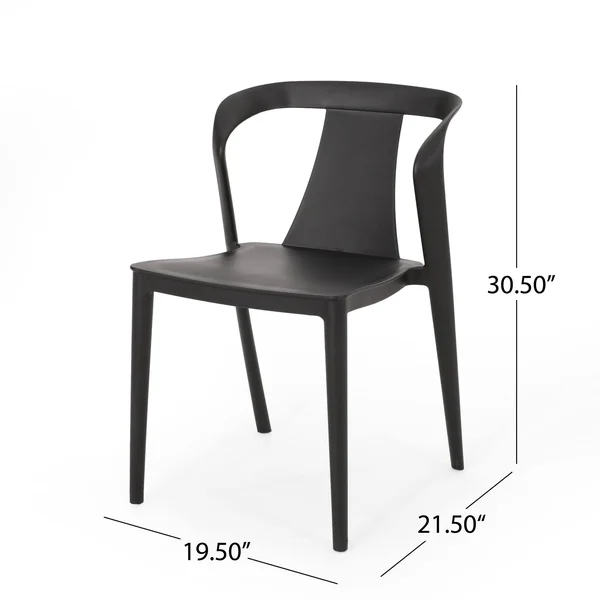 Orchid Outdoor Stacking Dining Chair (Set of 2) by Christopher Knight Home - 21.50x22 W x 19.50x22 D x 30.50x22 H - White
