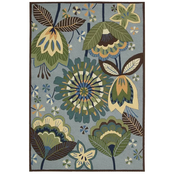 Nourison Fantasy FA12 3&6x22 x 5&6x22 Aqua Area Rug
