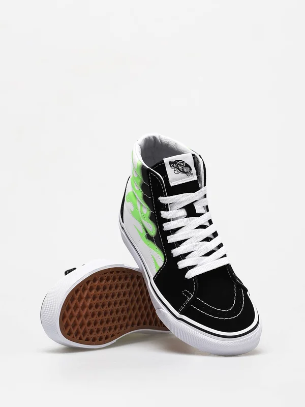 Vans Sk8 Hi Shoes (flame black/true white)