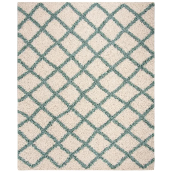 Safavieh SGD258J Dallas Shag Ivory, Seafoam Area Rug - 10& x 14&