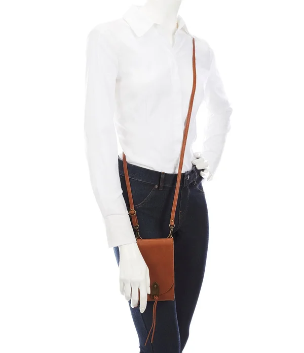 The Sak Playa Phone Crossbody Bag - Tobacco Leather