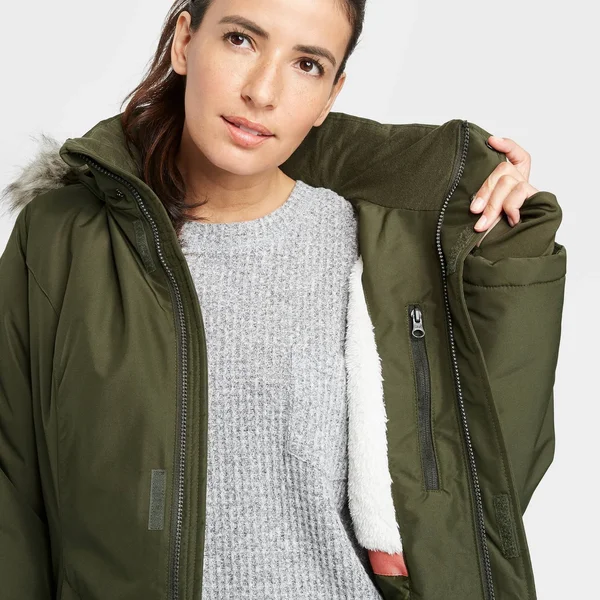 All In Motion Jackets & Coats, Women's Faux Fur Parka Jacket Green Nwt, Color: Green, Size: S, Kc022710&s Closet