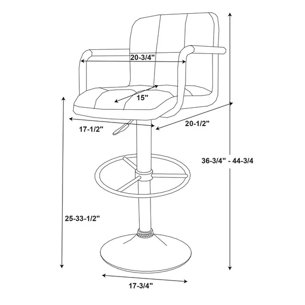 Powell Furniture Chrome Bar Stool - Black