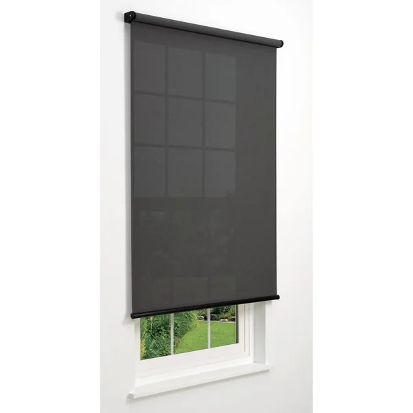 Linen Avenue Cordless 5% Solar Screen Standard Roller Shade, Charcoal 28 W x 78 H