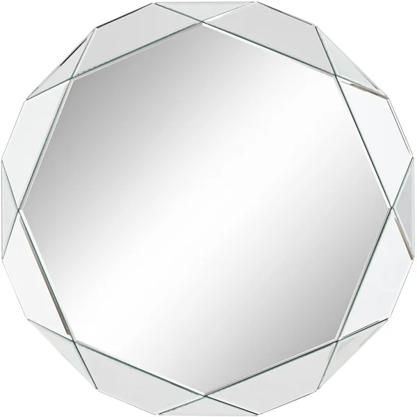 Noble Park Griffin 33x22 Round Geometric Angle Cut Wall Mirror