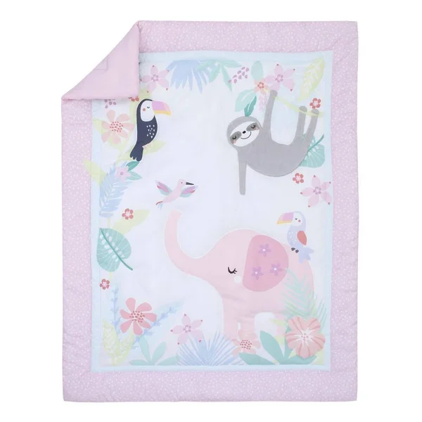 Little Love by NoJo Tropical Garden Crib Set - 3PC, 34" x 43"