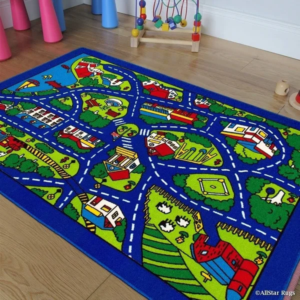 Allstar Kids Street Map with Vibrant Colors Rug - 6& 10x22 x 4& 11x22
