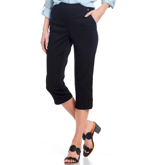 Intro Rose Pull-On Capri Pant - Womens, 14, Ebony Black