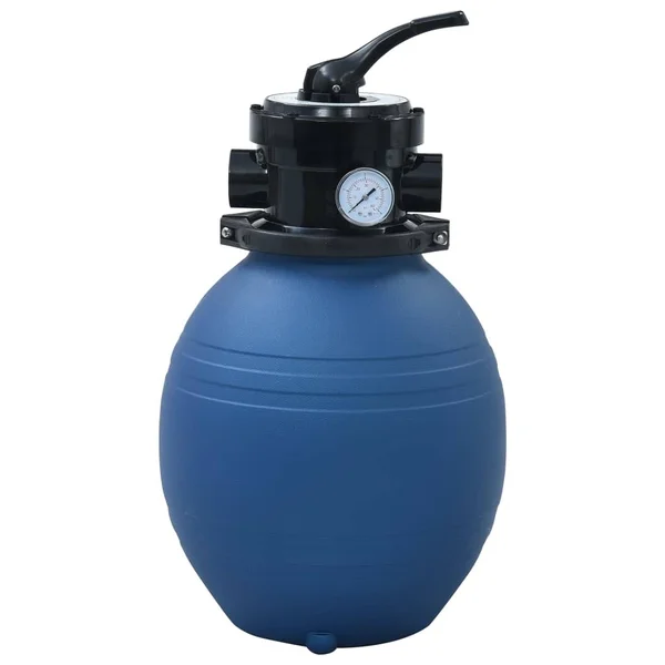 vidaXL Pool Sand Filter with 4 Position Valve Blue 11.8x22 92246 - 11.8" x 24.4"