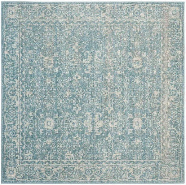Safavieh Evoke EVK270D 5&1x22 x 5&1x22 Square Light Blue, Ivory Area Rug