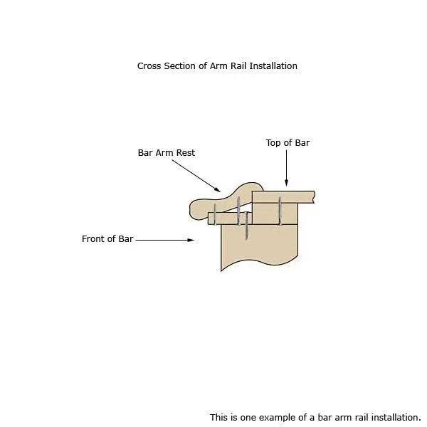 Traditional Wood Bar Arm Rest Molding - Hard Maple