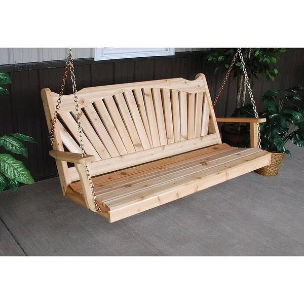 Kunkle Holdings Cedar 5 Fanback Swing Walnut Stain