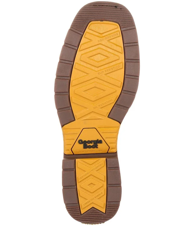 Georgia Men's Carbo-Tec LT Waterproof Pull-On Work Boot Black & Brown