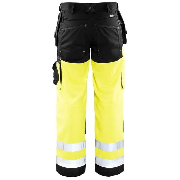 Blaklader Men's 1609 X1600 Hi-Vis Work Pants - Black/Yellow - W38 - 32x22 Inseam