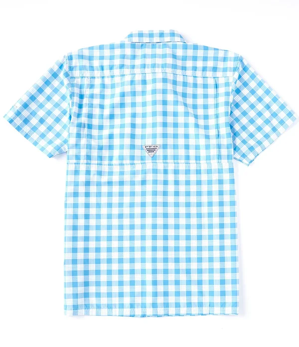 Columbia Super Slack Tide Camp Shirt Men's (vivid Blue Palaka Plaid)