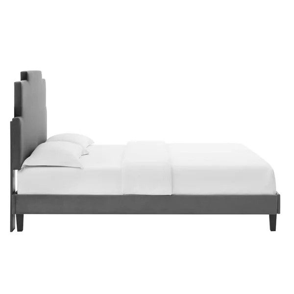 Lindsey Performance Velvet Twin Platform Bed MOD-6897-CHA