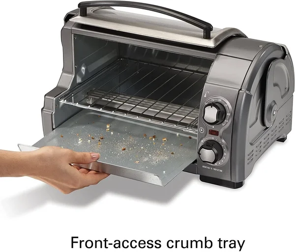 Hamilton Beach 31344d Easy Reach with Roll-Top Door Toaster Oven 4-Slice Silver