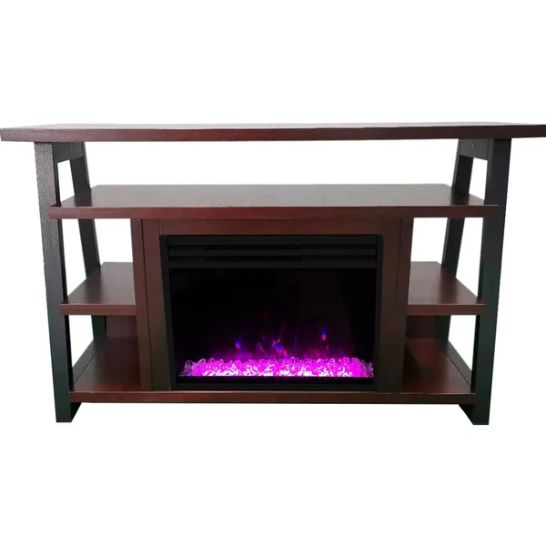 Cambridge 32-in. Sawyer Industrial Electric Fireplace Mantel with Deep Crystal Display and Color Changing Flames - Mahogany, CAM5
