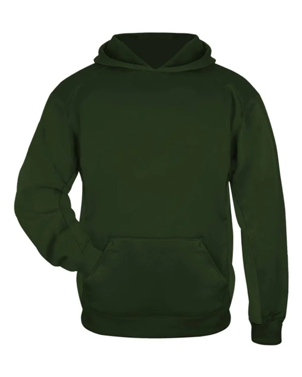 Badger 2454 Youth Performance Fleece Hooded Sweatshirt - Forest - XL