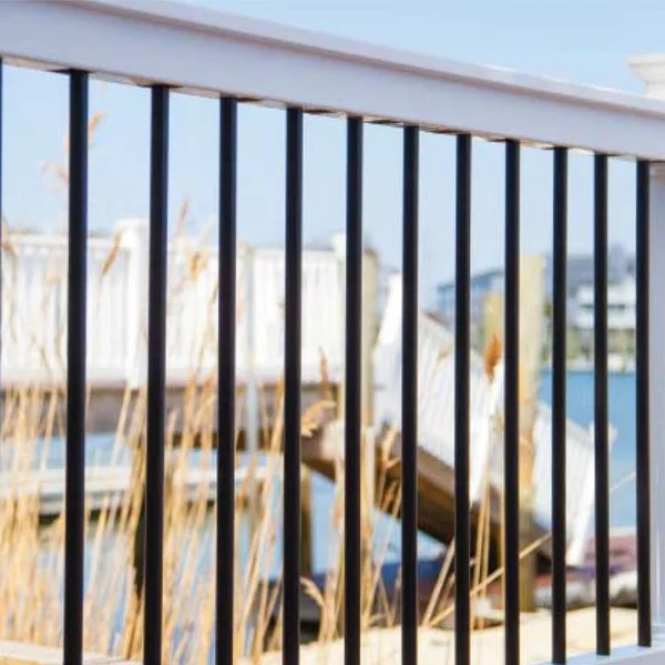 Deck Railing Finyl Line T-Top Vinyl White Round Level - 6 ft. x 36 in.