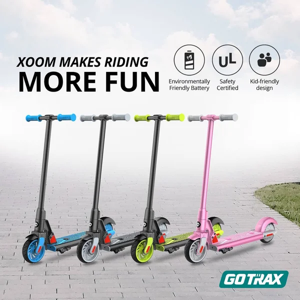 Gotrax Xoom Electric Scooter for Kids Age of 6-12 Kick-Start Boost and Gravity Sensor Kids Electric Scooter 6x22 Wheels UL Certi