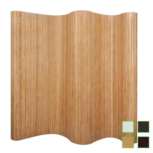 vidaXL Room Divider Bamboo White 98.4x22x65x22