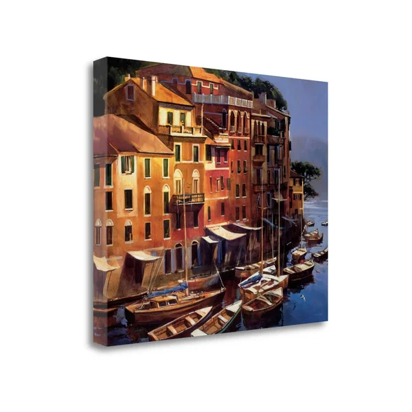 Tangletown Fine Art Mediterranean Port by Michael OToole - Giclee Print on Wrap Canvas, 41x22x35x22