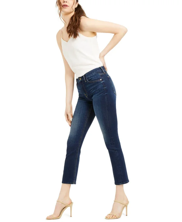 Jen7 by 7 for All Mankind Women's Straight-leg Ankle Jeans in Providence - Blue - Size 2