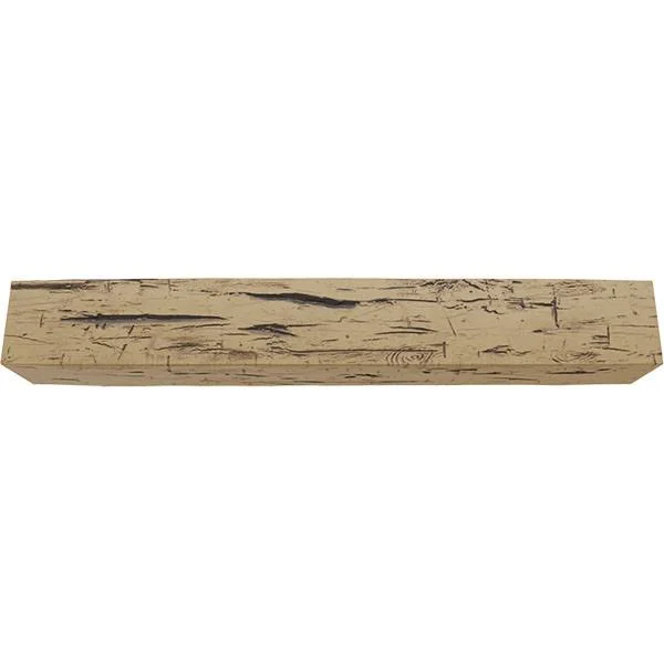 Ekena Millwork MANUHH04X08X48NG 4x22H x 8x22D x 48x22W Hand Hewn Faux Wood Fireplace Mantel, Natural Golden Oak